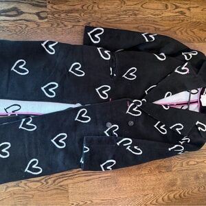 Avec Les Filles Black and White Heart Coat